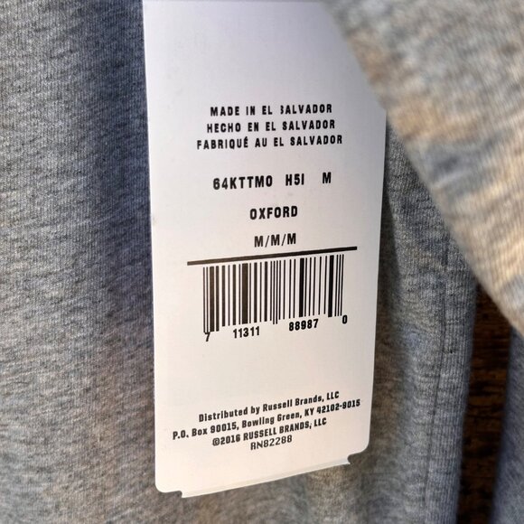 Russell Athletic Mens Medium Gray Long Sleeve Mock Neck Shirt 52% Cotton 48% Pol - Picture 4 of 9